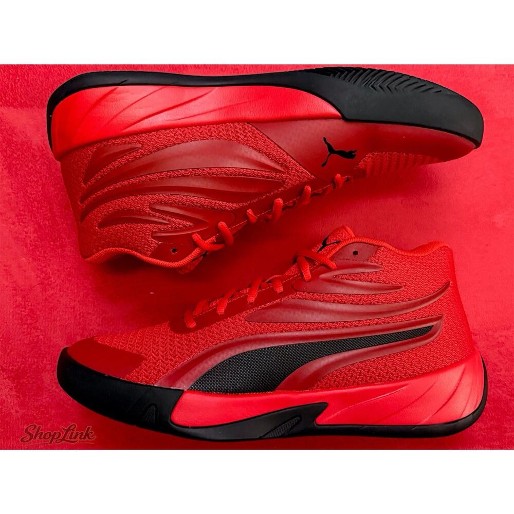 Puma Court Pro Basketball Sneakers Mens 8 Red Black Trim Shoes 310829-02 - Picture 8 of 13
